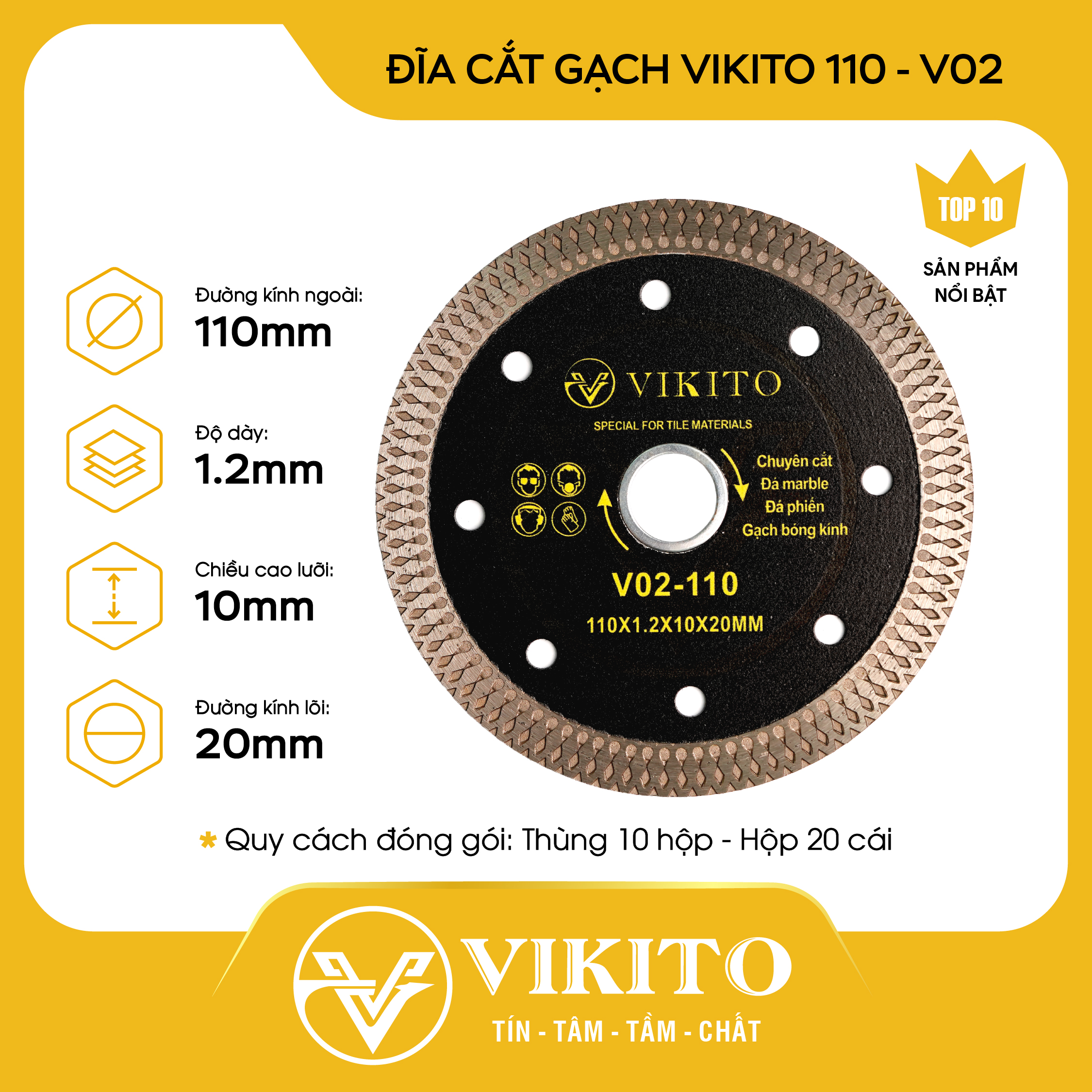 Đĩa cắt gạch VIKITO 110-V02
